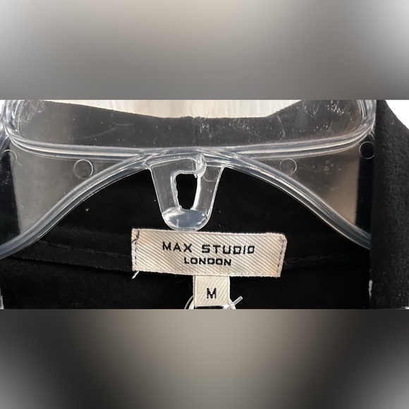 MAX STUDIO LONDON Faux Suede Open Front Waterfall Cardigan/Jacket Black M ✨NWT✨ - Picture 11 of 15